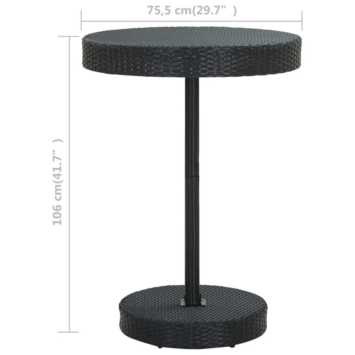 Masă de grădină, negru 75,5 x 106 cm, poliratan - WALTI WALTI