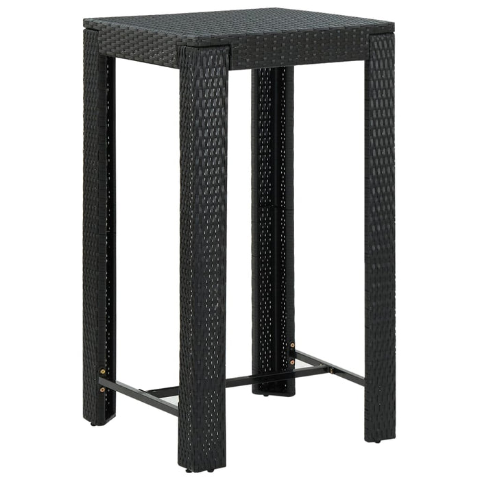 Masă de bar de grădină, negru, 60,5 x 60,5 x 110,5 cm poliratan WALTI