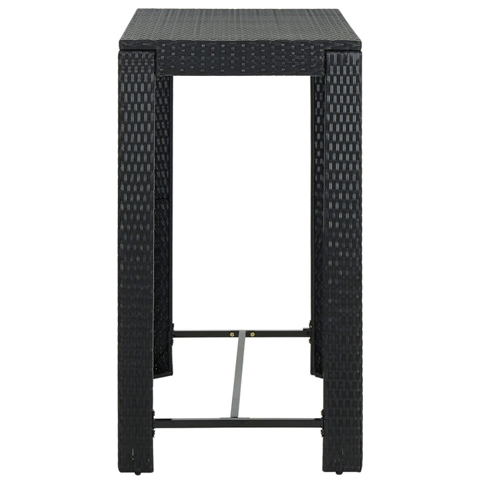 Masă de bar de grădină, negru, 100 x 60,5 x 110,5 cm, poliratan WALTI