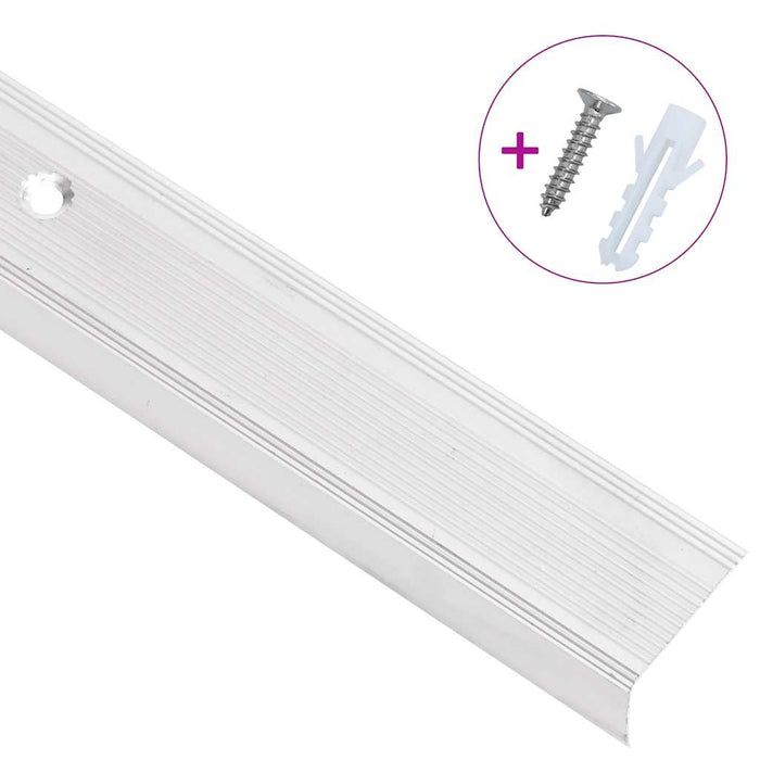 Profile trepte în formă de L, 15 buc, argintiu, 90 cm, aluminiu - WALTI WALTI