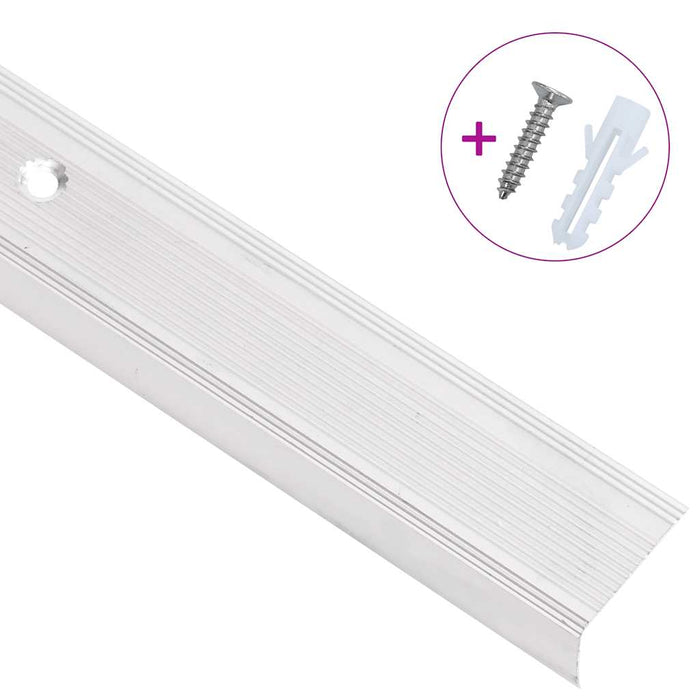 Profile trepte în formă de L, 15 buc, argintiu, 90 cm, aluminiu - WALTI WALTI