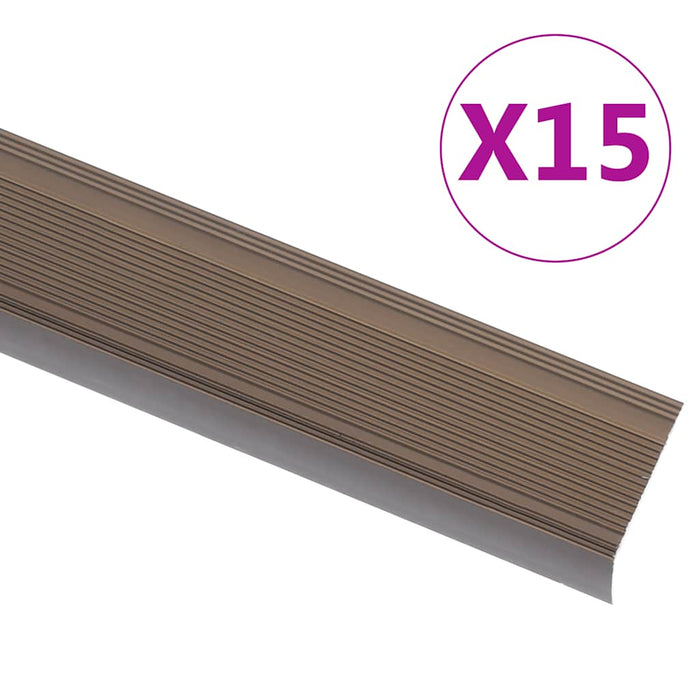Profile trepte în formă de L, 15 buc., maro, 90 cm, aluminiu - WALTI WALTI