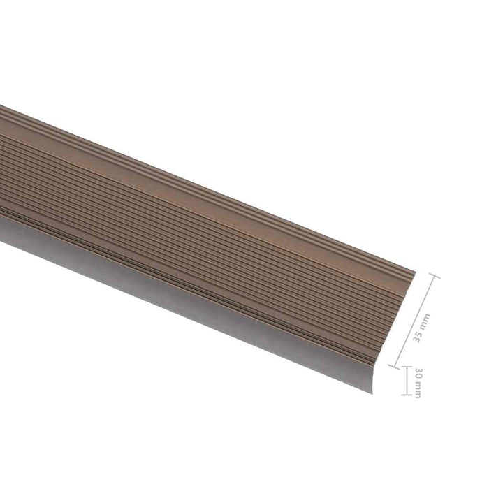 Profile trepte în formă de L, 5 buc., maro, 90 cm, aluminiu - WALTI WALTI