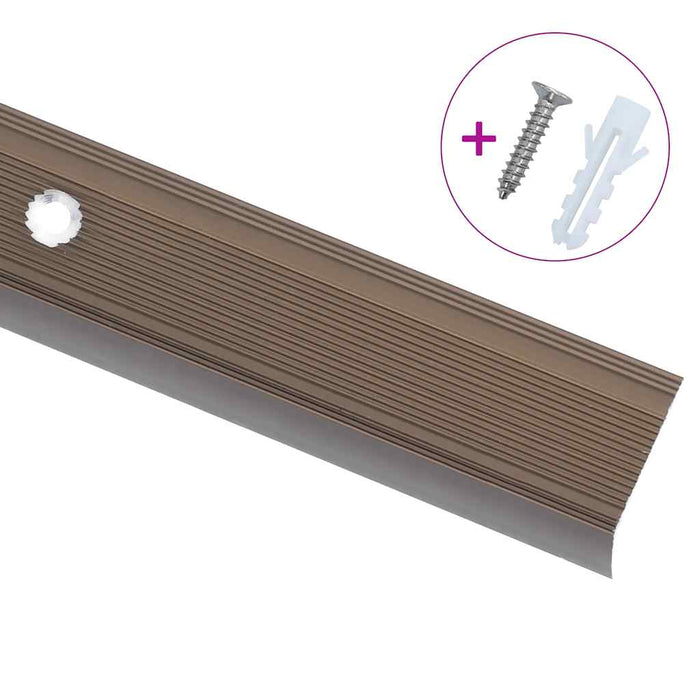 Profile trepte în formă de L, 15 buc., maro, 90 cm, aluminiu - WALTI WALTI