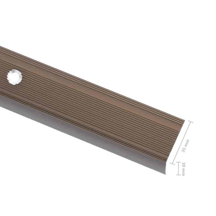 Profile trepte în formă de L, 15 buc., maro, 90 cm, aluminiu - WALTI WALTI