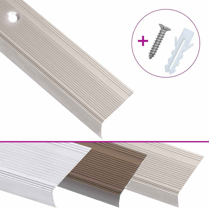 Profile trepte în formă de L, 15 buc. șampanie 90 cm aluminiu WALTI
