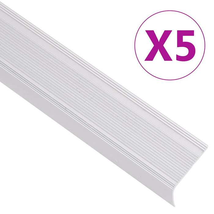 Profile trepte în formă de L, 5 buc, argintiu, 100 cm, aluminiu - WALTI WALTI