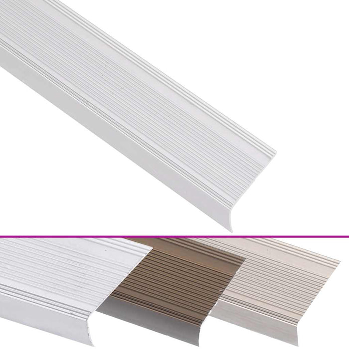 Profile trepte în formă de L, 5 buc, argintiu, 100 cm, aluminiu - WALTI WALTI