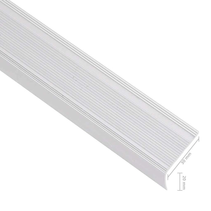 Profile trepte în formă de L, 5 buc, argintiu, 100 cm, aluminiu - WALTI WALTI