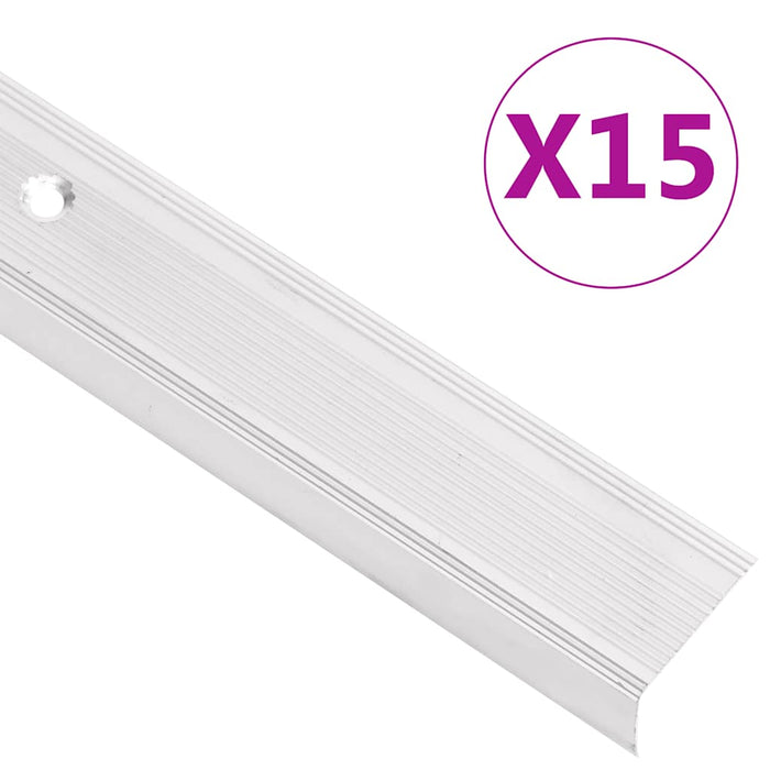 Profile trepte formă L, 15 buc, argintiu, 100 cm, aluminiu - WALTI WALTI