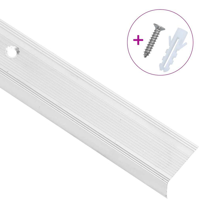 Profile trepte formă L, 15 buc, argintiu, 100 cm, aluminiu - WALTI WALTI