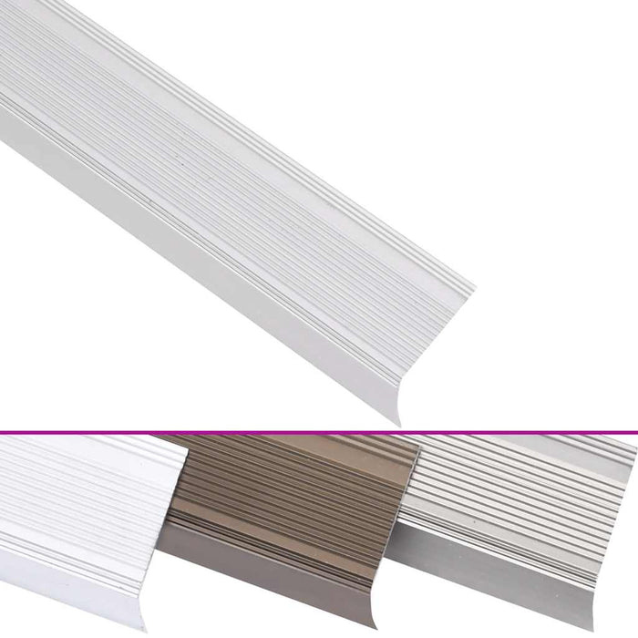 Profile trepte în formă de L, 5 buc, argintiu, 100 cm, aluminiu - WALTI WALTI