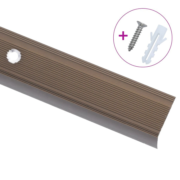 Profile trepte în formă de L, 5 buc., maro, 100 cm, aluminiu - WALTI WALTI