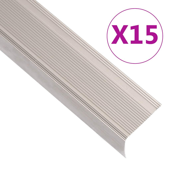 Profile trepte în formă de L, 15 buc. șampanie 100 cm aluminiu WALTI