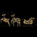 Decor de Crăciun cu reni și sanie, 60 LED-uri, auriu, exterior - WALTI WALTI