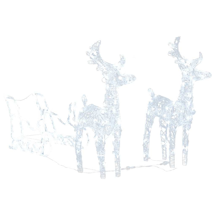 Decorațiune de Crăciun cu reni și sanie 160 LED-uri 130cm acril - WALTI WALTI
