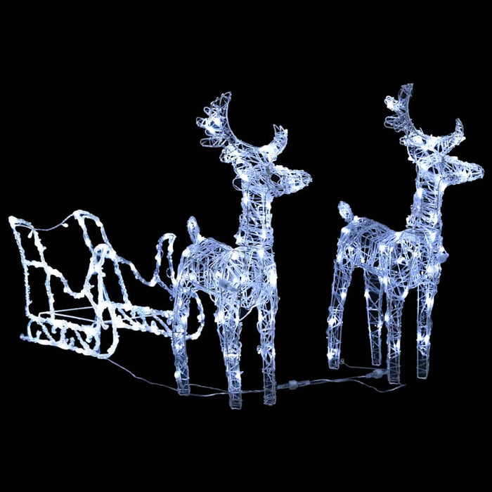 Decorațiune de Crăciun cu reni și sanie 160 LED-uri 130cm acril - WALTI WALTI