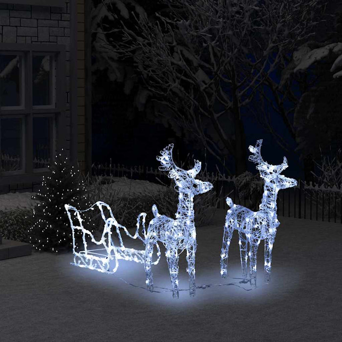 Decorațiune de Crăciun cu reni și sanie 160 LED-uri 130cm acril - WALTI WALTI