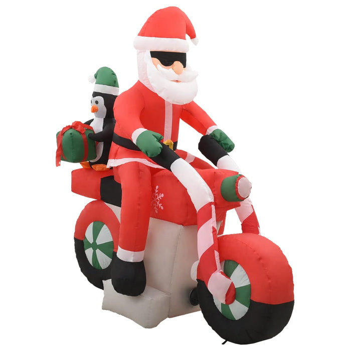 Moș Crăciun pe motocicletă gonflabil, LED, IP44, 160 cm - WALTI WALTI