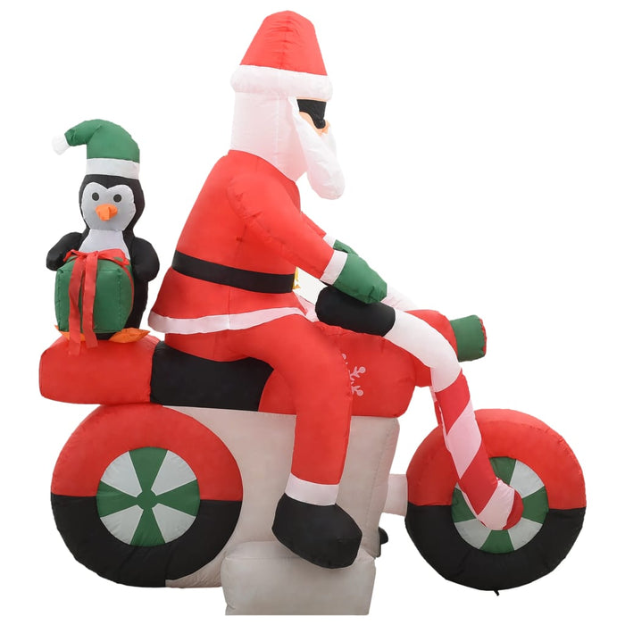 Moș Crăciun pe motocicletă gonflabil, LED, IP44, 160 cm - WALTI WALTI