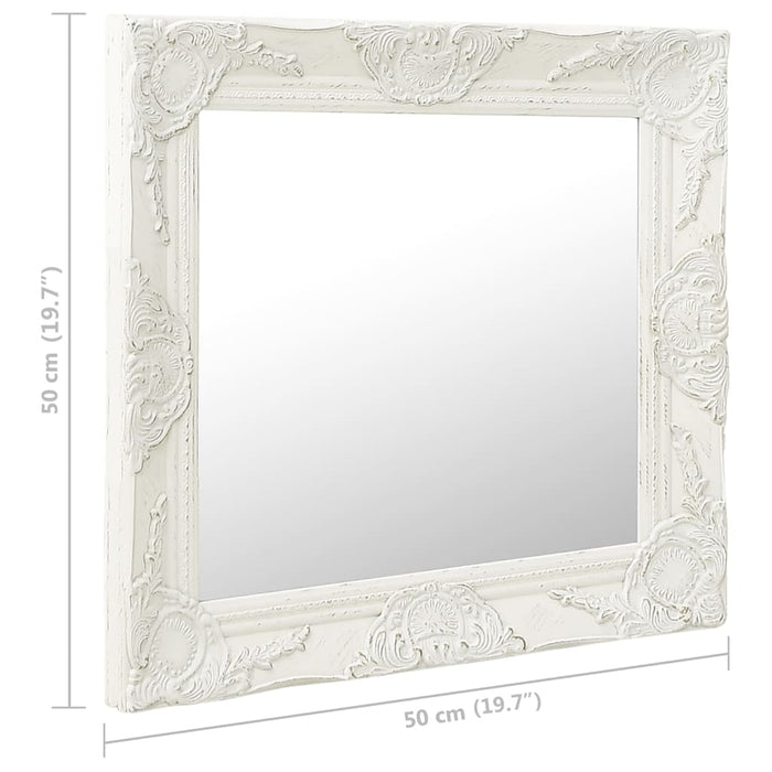 Oglindă de perete în stil baroc, alb, 50 x 50 cm - WALTI WALTI