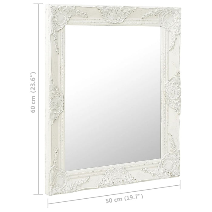 Oglindă de perete în stil baroc, alb, 50 x 60 cm - WALTI WALTI