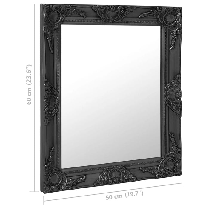 Oglindă de perete în stil baroc, negru, 50 x 60 cm - WALTI WALTI