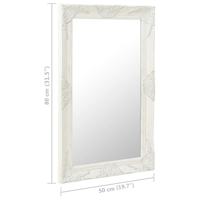 Oglindă de perete în stil baroc, alb, 50 x 80 cm - WALTI WALTI