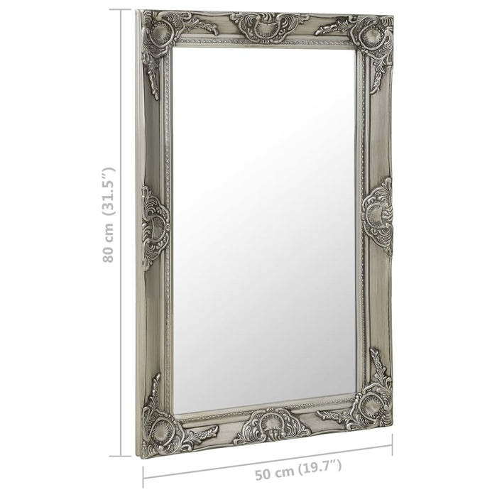 Oglindă de perete în stil baroc, argintiu, 50 x 80 cm - WALTI WALTI