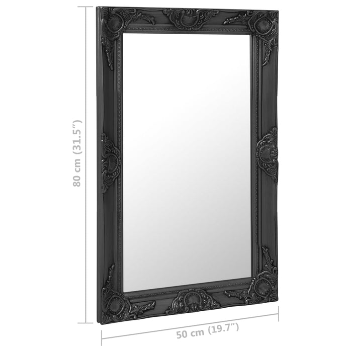 Oglindă de perete în stil baroc, negru, 50 x 80 cm - WALTI WALTI