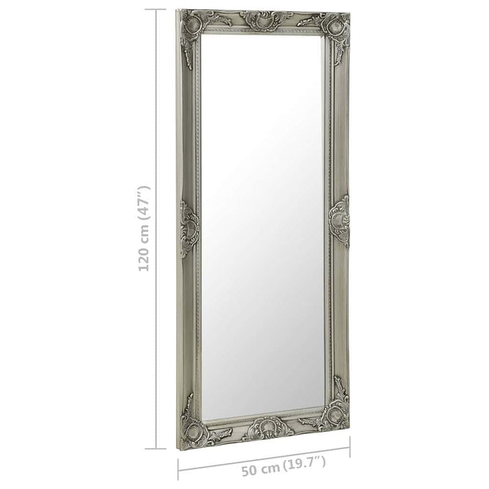 Oglindă de perete în stil baroc, argintiu, 50 x 120 cm WALTI