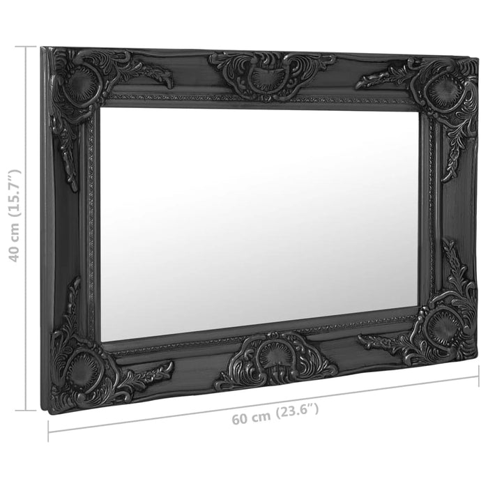 Oglindă de perete în stil baroc, negru, 60 x 40 cm - WALTI WALTI