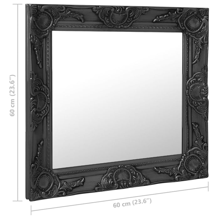 Oglindă de perete în stil baroc, negru, 60 x 60 cm - WALTI WALTI