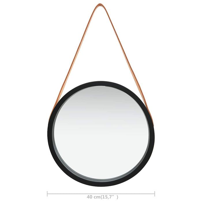Oglindă de perete cu o curea, 40 cm, negru - WALTI WALTI