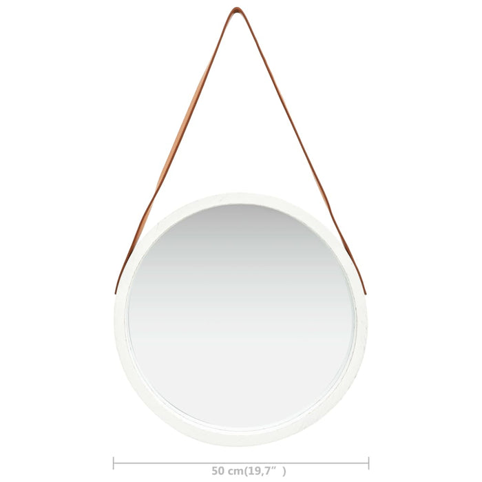 Oglindă de perete cu o curea, 50 cm, alb - WALTI WALTI