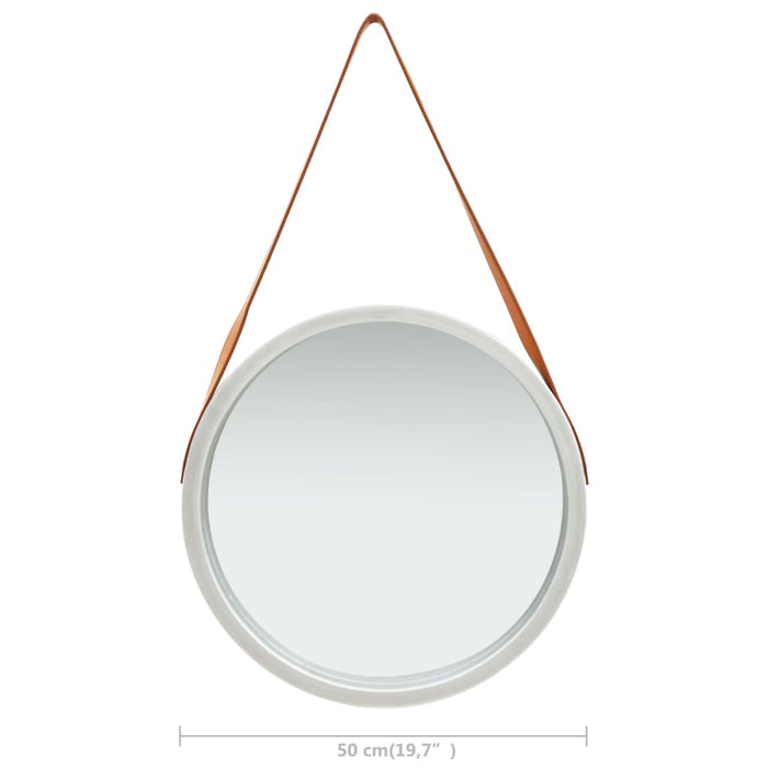 Oglindă de perete cu o curea, 50 cm, argintiu - WALTI WALTI