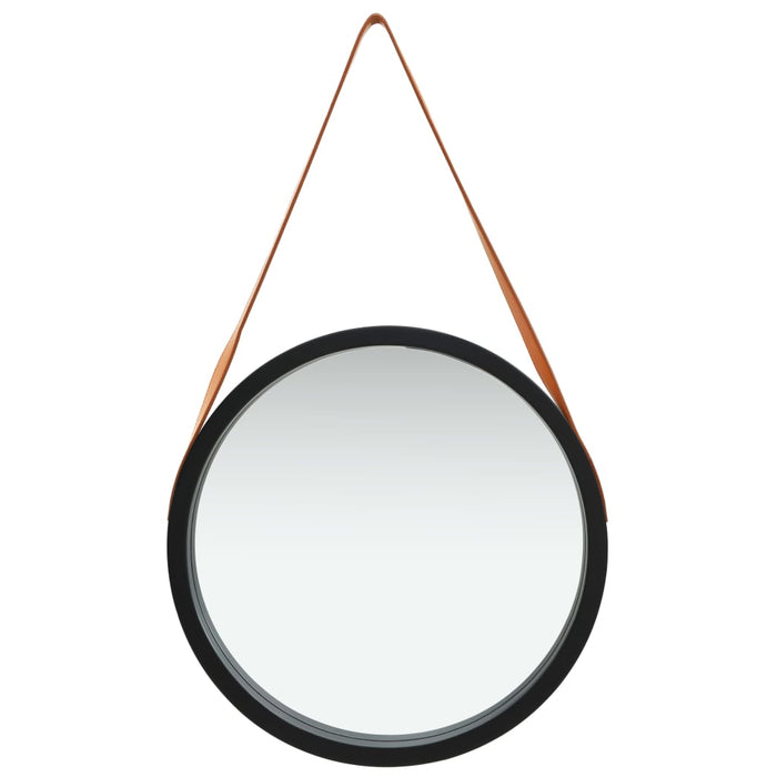 Oglindă de perete cu o curea, 50 cm, negru - WALTI WALTI