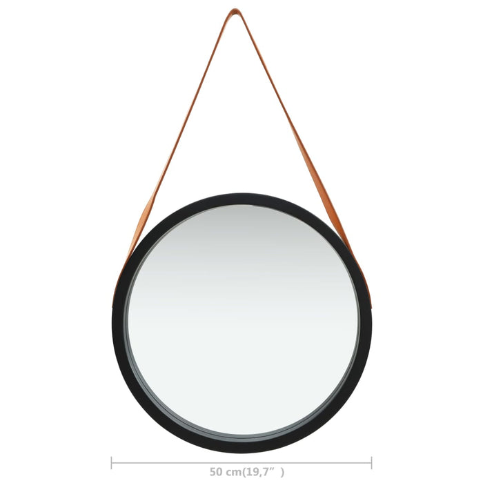 Oglindă de perete cu o curea, 50 cm, negru - WALTI WALTI