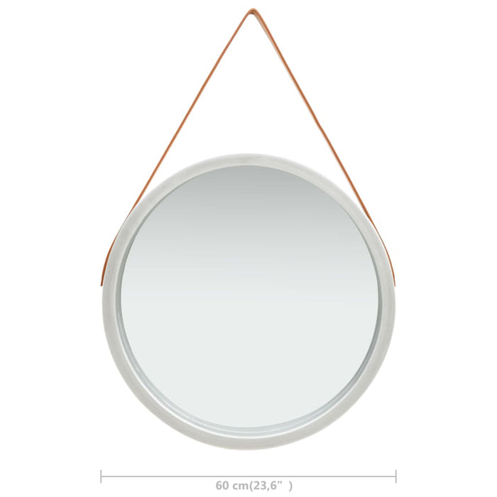 Oglindă de perete cu o curea, 60 cm, argintiu - WALTI WALTI