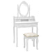 Set masă de toaletă cu taburet alb 75x69x140 cm lemn paulownia - WALTI WALTI