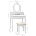 Set masă de toaletă cu taburet alb 75x69x140 cm lemn paulownia - WALTI WALTI