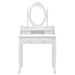 Set masă de toaletă cu taburet alb 75x69x140 cm lemn paulownia - WALTI WALTI
