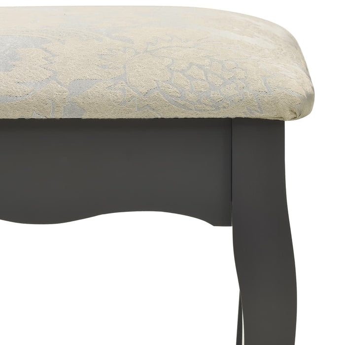 Set masă de toaletă cu taburet gri 75x69x140cm lemn paulownia WALTI