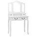 Set masă de toaletă cu taburet alb 80x69x141 cm lemn paulownia - WALTI WALTI
