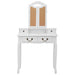 Set masă de toaletă cu taburet alb 80x69x141 cm lemn paulownia - WALTI WALTI
