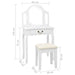 Masă toaletă cu taburet, alb, 65x36x128 cm, lemn paulownia, MDF - WALTI WALTI