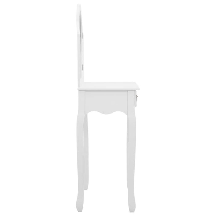Masă toaletă cu taburet, alb, 65x36x128 cm, lemn paulownia, MDF - WALTI WALTI