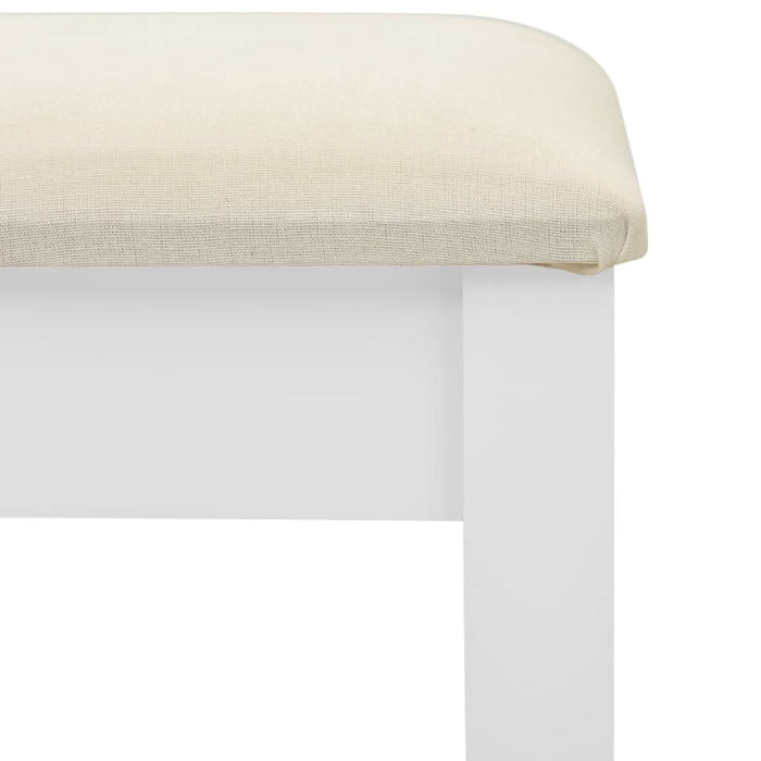 Masă toaletă cu taburet, alb, 65x36x128 cm, lemn paulownia, MDF - WALTI WALTI