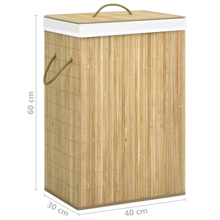 Coș de rufe din bambus cu 2 secțiuni, 72 L - WALTI WALTI
