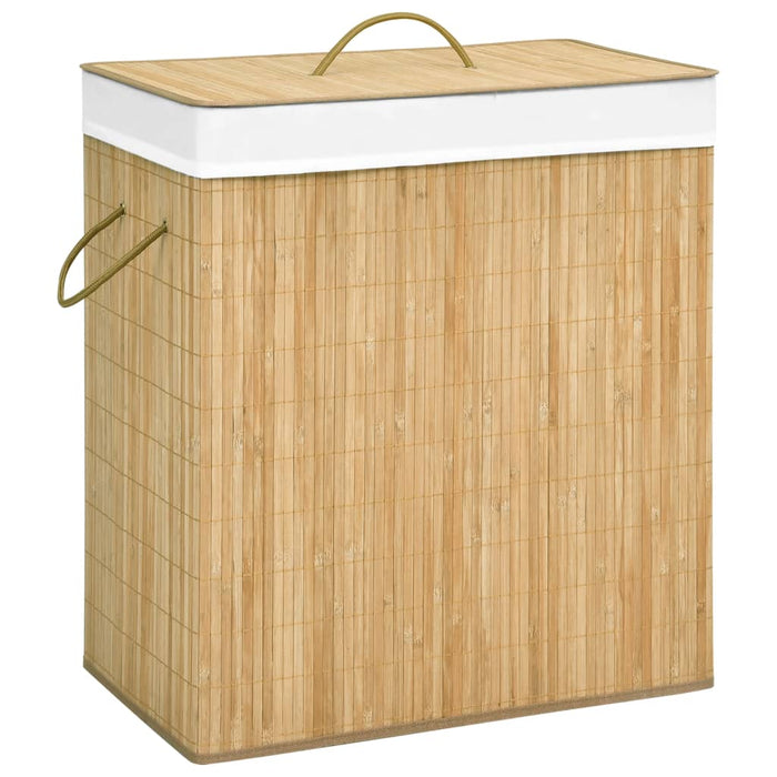 Coș de rufe din bambus cu 2 secțiuni, 100 L - WALTI WALTI